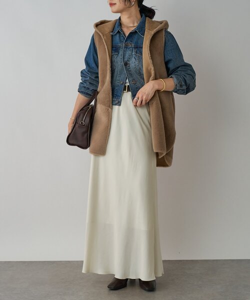 セール】【シーズンムード高まる】エコファーフードジレ（その他