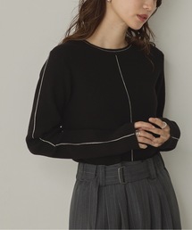 hunch | 【静電気防止】やわもちヤーン ライン入りランダムリブニット(ニット/セーター)