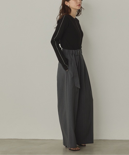 hunch（ハンチ）の「【静電気防止】やわもちヤーン ライン入りランダムリブニット（ニット/セーター・レディース・アイボリー/ブラック/レッド/ブラウン・FREE）」の9枚目の写真