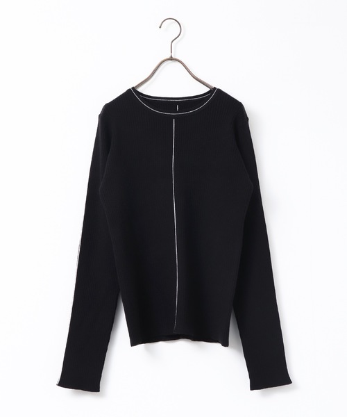 hunch（ハンチ）の「【静電気防止】やわもちヤーン ライン入りランダムリブニット（ニット/セーター・レディース・アイボリー/ブラック/レッド/ブラウン・FREE）」の11枚目の写真