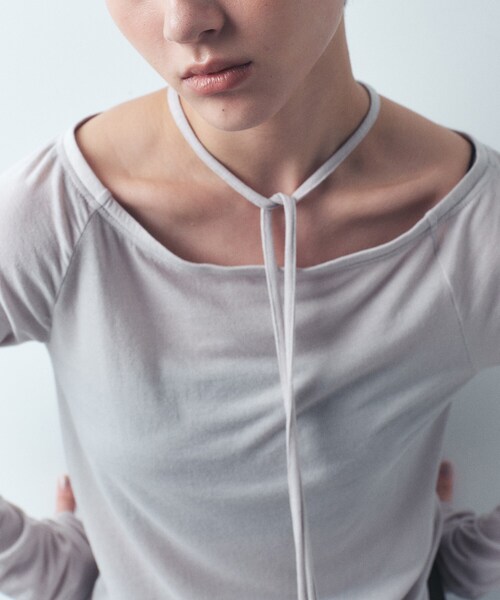 CODE A（コードエー）の「off－shoulder jersey top（Tシャツ/カットソー・レディース・ブラック/パープル/ナチュラル・00）」の3枚目の写真