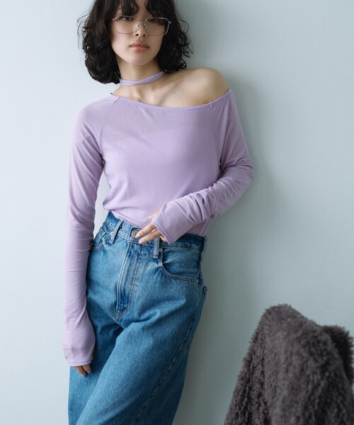 トップス  OFF SHOULDER JERSEY セール】off－shoulder jersey top（Tシャツ/カットソー）｜CODE A