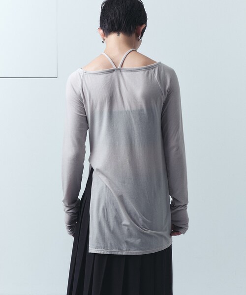 CODE A（コードエー）の「off－shoulder jersey top（Tシャツ/カットソー・レディース・ブラック/パープル/ナチュラル・00）」の5枚目の写真
