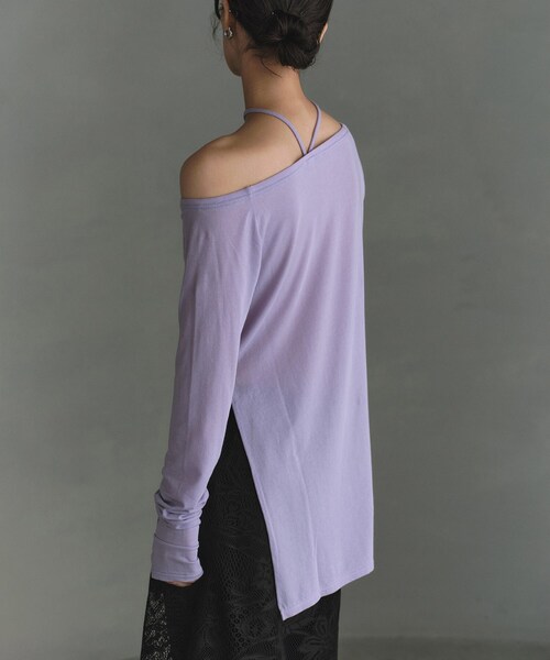 CODE A（コードエー）の「off－shoulder jersey top（Tシャツ/カットソー・レディース・ブラック/パープル/ナチュラル・00）」の13枚目の写真