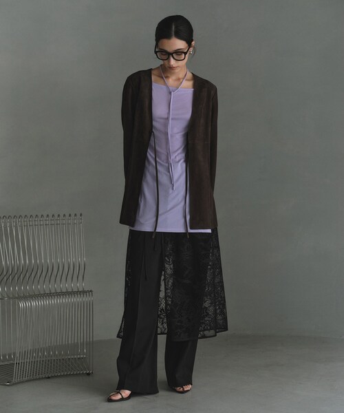 CODE A（コードエー）の「off－shoulder jersey top（Tシャツ/カットソー・レディース・ブラック/パープル/ナチュラル・00）」の16枚目の写真