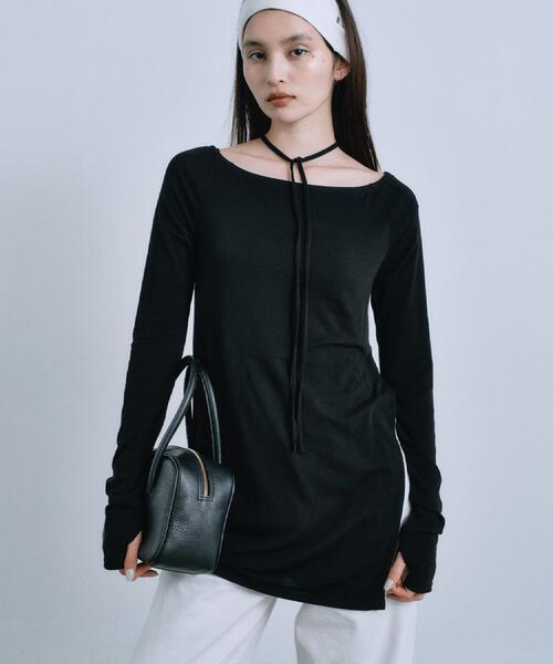 CODE A（コードエー）の「off－shoulder jersey top（Tシャツ/カットソー・レディース・ブラック/パープル/ナチュラル・00）」の19枚目の写真