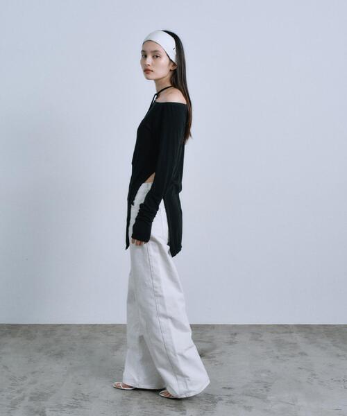 CODE A（コードエー）の「off－shoulder jersey top（Tシャツ/カットソー・レディース・ブラック/パープル/ナチュラル・00）」の20枚目の写真