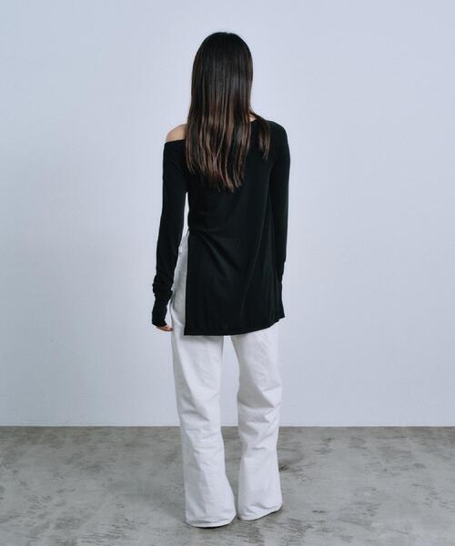 CODE A（コードエー）の「off－shoulder jersey top（Tシャツ/カットソー・レディース・ブラック/パープル/ナチュラル・00）」の21枚目の写真