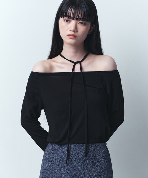 CODE A（コードエー）の「off－shoulder jersey top（Tシャツ/カットソー・レディース・ブラック/パープル/ナチュラル・00）」の22枚目の写真