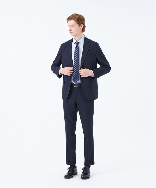 MACKINTOSH PHILOSOPHY(マッキントッシュ フィロソフィー)の「スクエア小紋 レギュラータイ(ネクタイ・メンズ・チャコールグレー/ダークネイビー・FREE)」の6枚目の写真