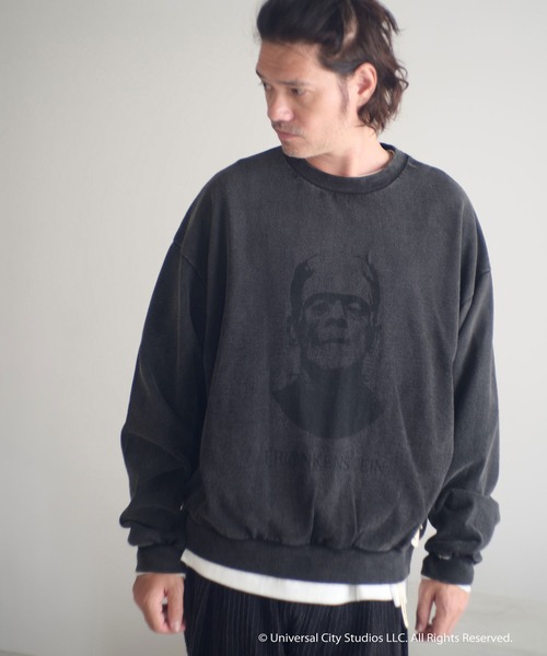 ADAM PATEK（アダムパテック）の「msw1754-Frankenstein portrait crewneck スウェット(AP2524020)（スウェット・メンズ・ブラック/ミックスグレー・1/2）」の9枚目の写真