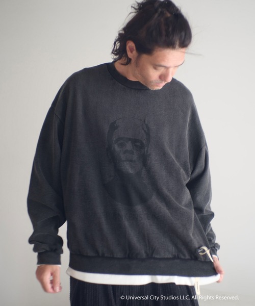 ADAM PATEK（アダムパテック）の「msw1754-Frankenstein portrait crewneck スウェット(AP2524020)（スウェット・メンズ・ブラック/ミックスグレー・1/2）」の10枚目の写真