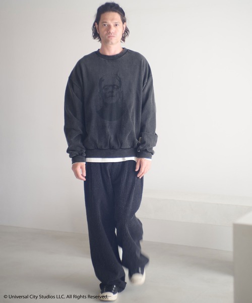 ADAM PATEK（アダムパテック）の「msw1754-Frankenstein portrait crewneck スウェット(AP2524020)（スウェット・メンズ・ブラック/ミックスグレー・1/2）」の12枚目の写真