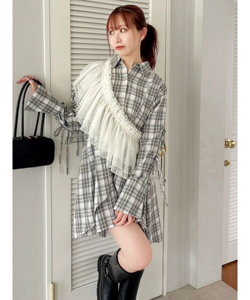 dazzlin(ダズリン)の「マルチウェイチュールフリル(付け襟・レディース・アイボリー・FREE)」の3枚目の写真