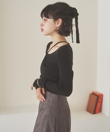LAULEN | asymmetry docking knit /アシンメトリーレイヤードデザインニットトップス(ニット/セーター)