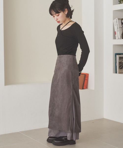 LAULEN(ローレン)の「asymmetry docking knit /アシンメトリーレイヤードデザインニットトップス(ニット/セーター・レディース・ブラック/チャコールグレー/ブラウン/アイボリー・FREE)」の19枚目の写真