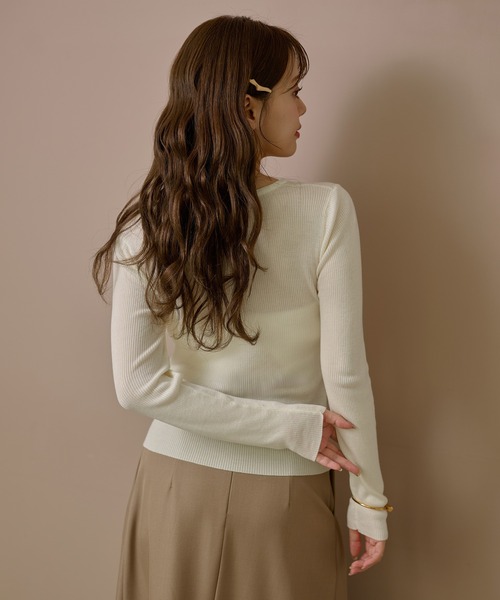 LAULEN(ローレン)の「asymmetry docking knit /アシンメトリーレイヤードデザインニットトップス(ニット/セーター・レディース・ブラック/チャコールグレー/ブラウン/アイボリー・FREE)」の22枚目の写真