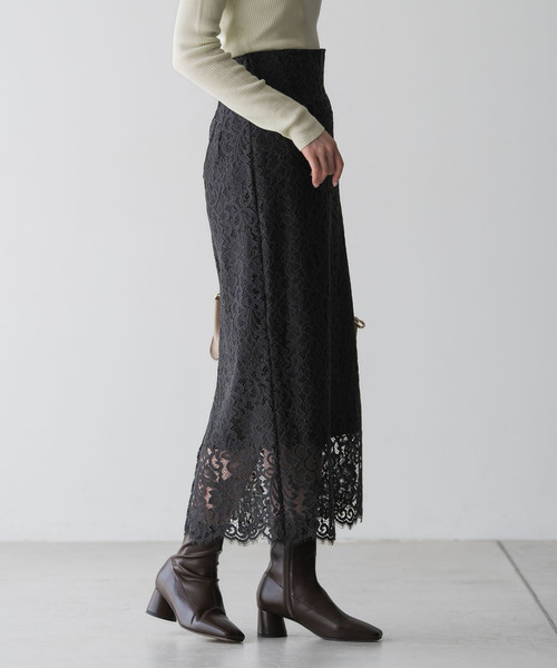 追加/WEB+一部店舗限定》リバーレースIラインスカート（スカート
