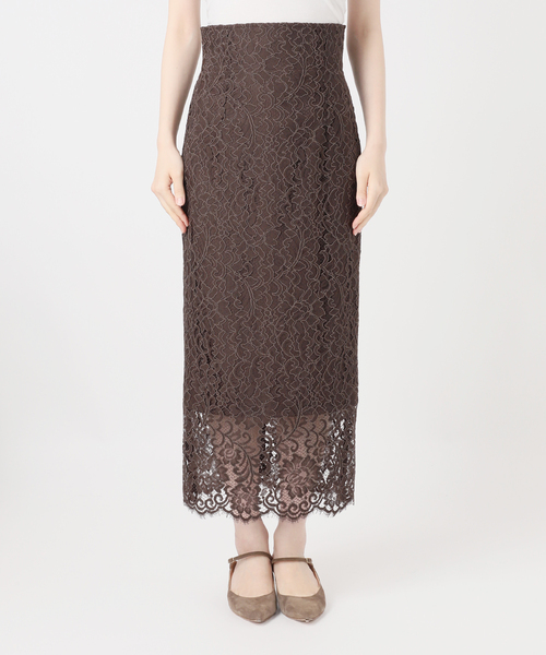 Noble（ノーブル）の「《追加 / WEB+一部店舗限定》リバーレースIラインスカート（スカート・レディース・スミクロ/ブラウン・40/38/36/34）」の15枚目の写真