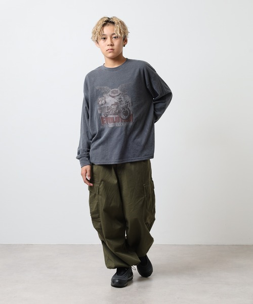 セール】ピグメント染め オーバーロンT KIDS（Tシャツ/カットソー