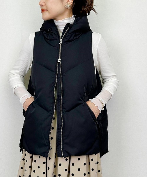 PICCIN（ピッチン）の「フードダウンベスト（ダウンベスト・レディース・オフホワイト/ブラック・M）」の12枚目の写真