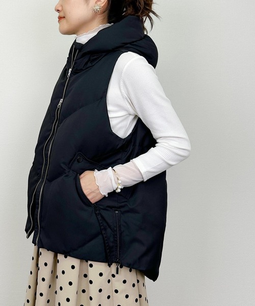 PICCIN（ピッチン）の「フードダウンベスト（ダウンベスト・レディース・オフホワイト/ブラック・M）」の13枚目の写真