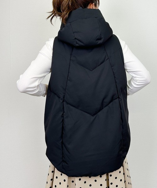 PICCIN（ピッチン）の「フードダウンベスト（ダウンベスト・レディース・オフホワイト/ブラック・M）」の14枚目の写真