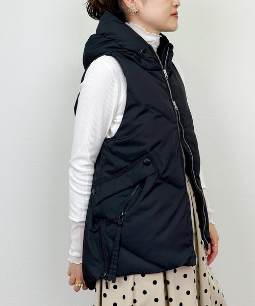 PICCIN（ピッチン）の「フードダウンベスト（ダウンベスト・レディース・オフホワイト/ブラック・M）」の15枚目の写真