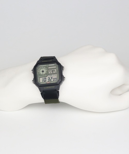 CASIO(カシオ)の「CASIO Collection / AE-1200WHUB-3AJF(デジタル腕時計・メンズ・カーキ系/カーキ・FREE)」の4枚目の写真
