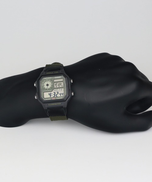 CASIO(カシオ)の「CASIO Collection / AE-1200WHUB-3AJF(デジタル腕時計・メンズ・カーキ系/カーキ・FREE)」の5枚目の写真