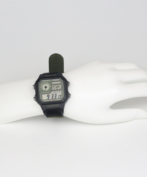 CASIO(カシオ)の「CASIO Collection / AE-1200WHUB-3AJF(デジタル腕時計・メンズ・カーキ系/カーキ・FREE)」の6枚目の写真