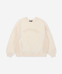 【Hurley/ハーレー】レディース切替スウェット オーバーサイズシルエット トレーナー TERRY CDR SWITCHING CREW
