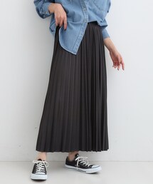 【着丈選べる】きれいめにもカジュアルにも レザー調プリーツスカート