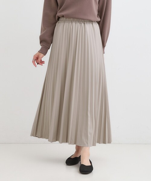DRESKIP(ドレスキップ)の「【着丈選べる】きれいめにもカジュアルにも レザー調プリーツスカート(スカート・レディース・ブラック/ナチュラル/ブラウン系その他・00/11)」の14枚目の写真