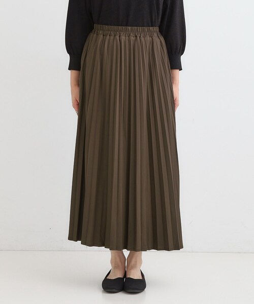 DRESKIP(ドレスキップ)の「【着丈選べる】きれいめにもカジュアルにも レザー調プリーツスカート(スカート・レディース・ブラック/ナチュラル/ブラウン系その他・00/11)」の21枚目の写真