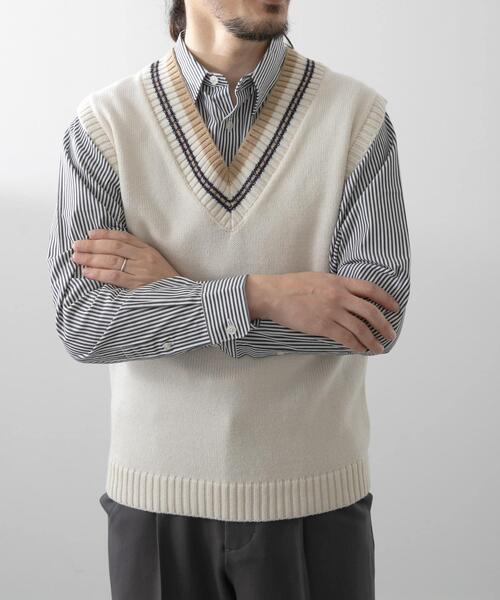 セール】ウール混チルデンVネックニットベスト（ベスト）｜ITEMS
