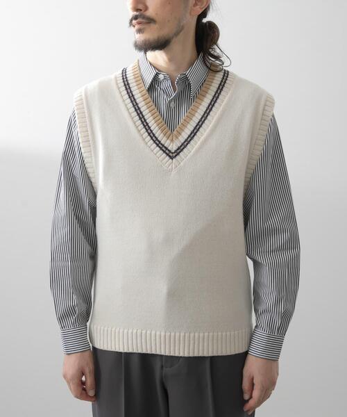 セール】ウール混チルデンVネックニットベスト（ベスト）｜ITEMS