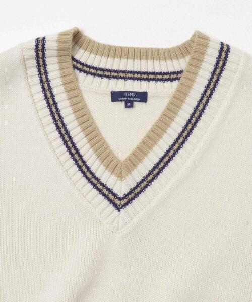 セール】ウール混チルデンVネックニットベスト（ベスト）｜ITEMS