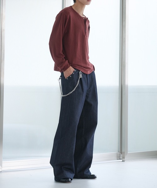 Eyelet One-Tuck Rigid Wide Denim Pants / ハトメ1タックリジット