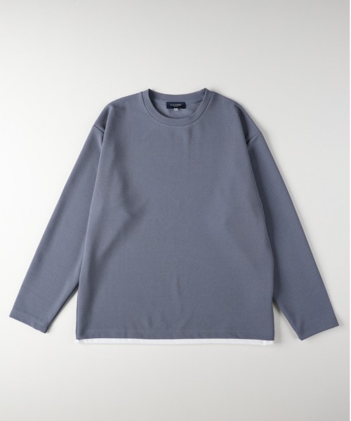BACK NUMBER(バックナンバー)の「BACK NUMBER(バックナンバー)【メンズ】フクレジャガードフェイクレイヤードロングスリーブTシャツ(Tシャツ/カットソー・メンズ・ダークグレー/ライトグレー/ベージュ・M/L/XL)」の1枚目の写真