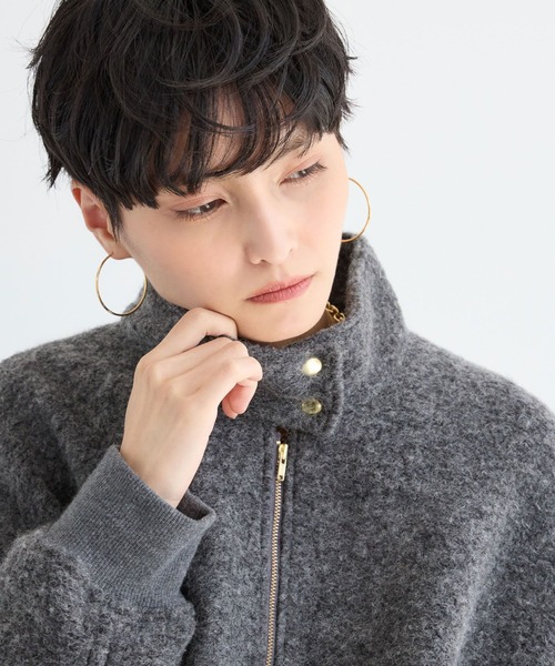 BARNYARDSTORM（バンヤードストーム）の「BARNYARDSTORM / スタンドカラースライバーブルゾン【WEB限定サイズ】（ブルゾン・レディース・チャコール/ブラック・S/M/L）」の6枚目の写真