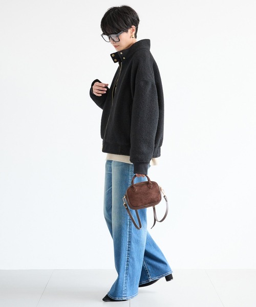 BARNYARDSTORM（バンヤードストーム）の「BARNYARDSTORM / スタンドカラースライバーブルゾン【WEB限定サイズ】（ブルゾン・レディース・チャコール/ブラック・S/M/L）」の13枚目の写真