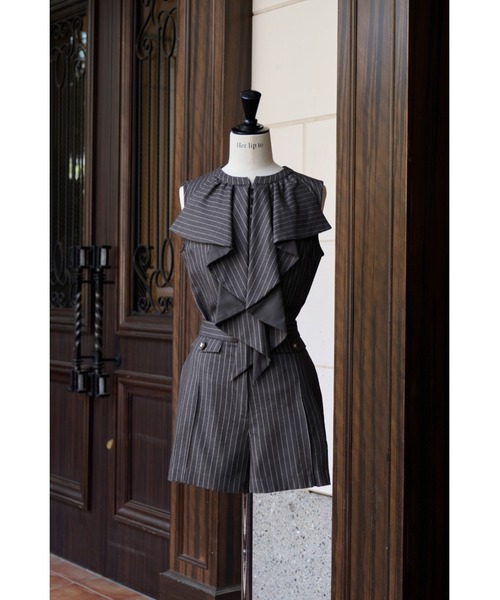 シャツ+ブラウス(半袖+袖なし) herlipto Fleurine Ruffle Blouse Fleurine Ruffle Blouse（シャツ/ブラウス）｜Her lip to（ハーリップ