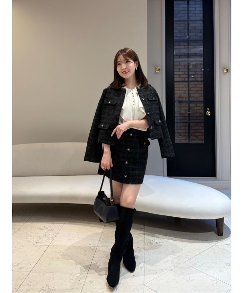 Her lip to(ハーリップトゥー)の「Fleurine Ruffle Blouse(シャツ/ブラウス・レディース・オフホワイト/グレー・M/S)」の6枚目の写真