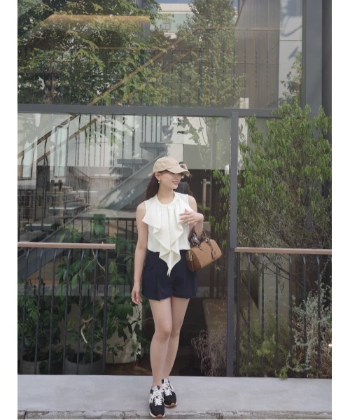 シャツ+ブラウス(半袖+袖なし) herlipto Fleurine Ruffle Blouse Fleurine Ruffle Blouse（シャツ/ブラウス）｜Her lip to（ハーリップ