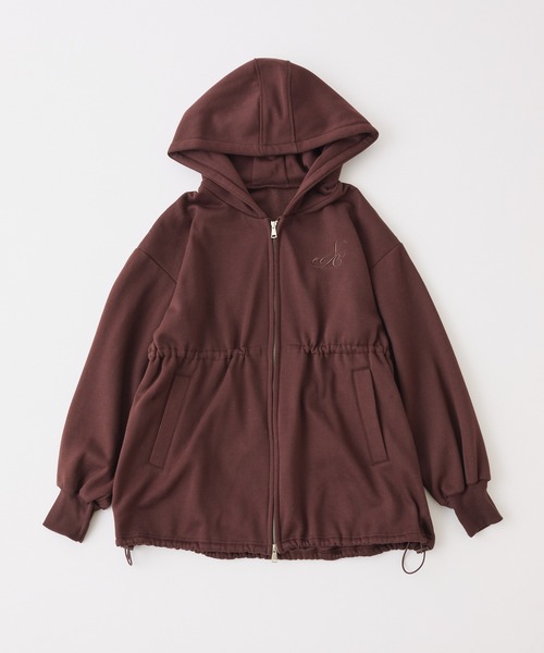 one after another NICE CLAUP(ワンアフターアナザーナイスクラップ)の「ウエスト絞りビッグパーカー(パーカー・レディース・チャコールグレー/アイボリー/ライトグレー/ブラウン・FREE)」の16枚目の写真