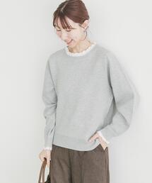 ニット/セーター（グレー/灰色系・フリル）ファッション通販