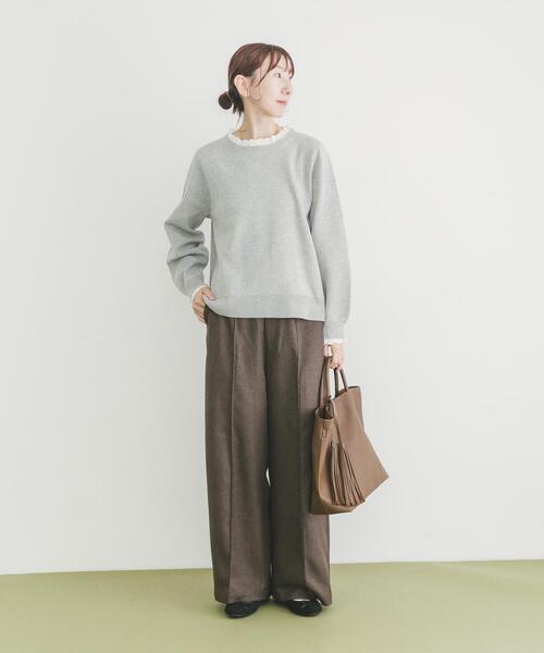 ミラノリブフリルドッキングニット（ニット/セーター）｜ITEMS