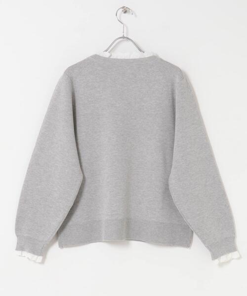 ITEMS URBANRESEARCH(アイテムズ アーバンリサーチ)の「ミラノリブフリルドッキングニット(ニット/セーター・レディース・グレー系その他/ネイビー/ベージュ・FREE)」の11枚目の写真