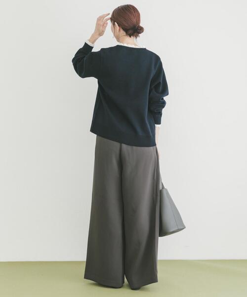 ITEMS URBANRESEARCH(アイテムズ アーバンリサーチ)の「ミラノリブフリルドッキングニット(ニット/セーター・レディース・グレー系その他/ネイビー/ベージュ・FREE)」の18枚目の写真